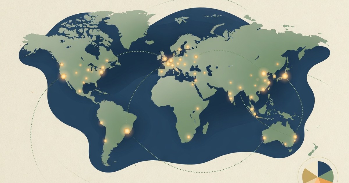 Wereldkaart die wereldwijde spreiding via een ETF visualiseert — diversificatie als kernprincipe voor beginnende beleggers in Nederland